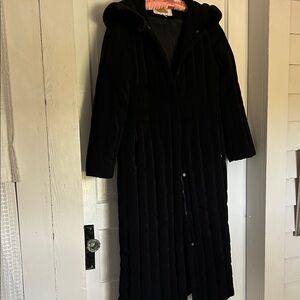 Talbots Black Hooded Puffer Coats